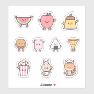 Kawaii Food Friends Watermelon Flan and Chefs Sticker