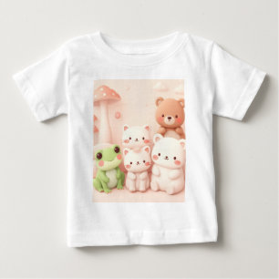 Kawaii Forest Friends Bear Frog and Bunny Nursery Baby T-Shirt