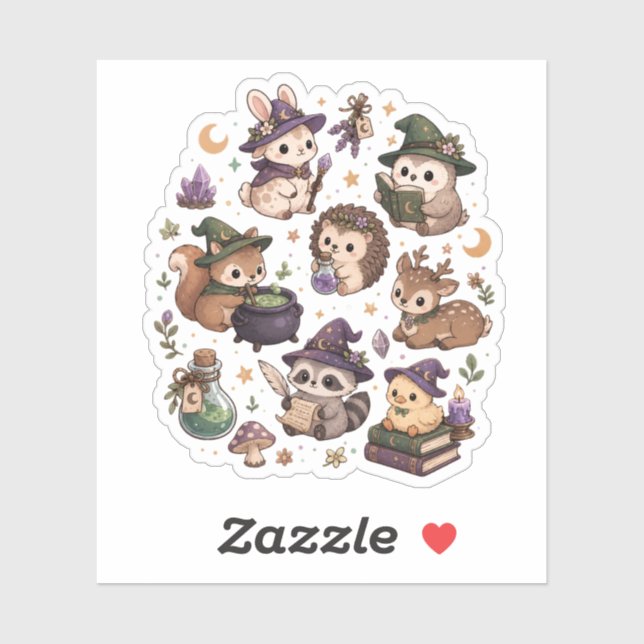 Kawaii Forest Magic Animal Sticker Set (Sheet)