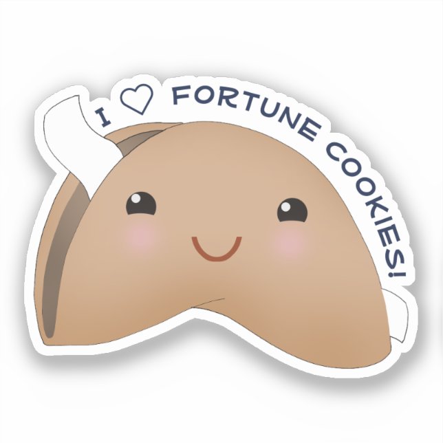 Kawaii Fortune Cookie Sticker (Front)