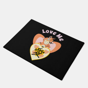 Kawaii Foxy Cosplay Love Heart Doormat