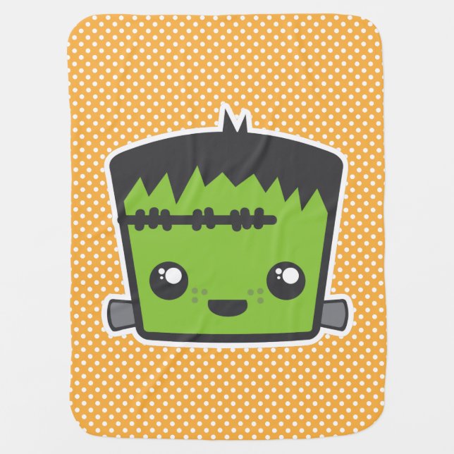 Kawaii Frankenstein Baby Blanket (Front)