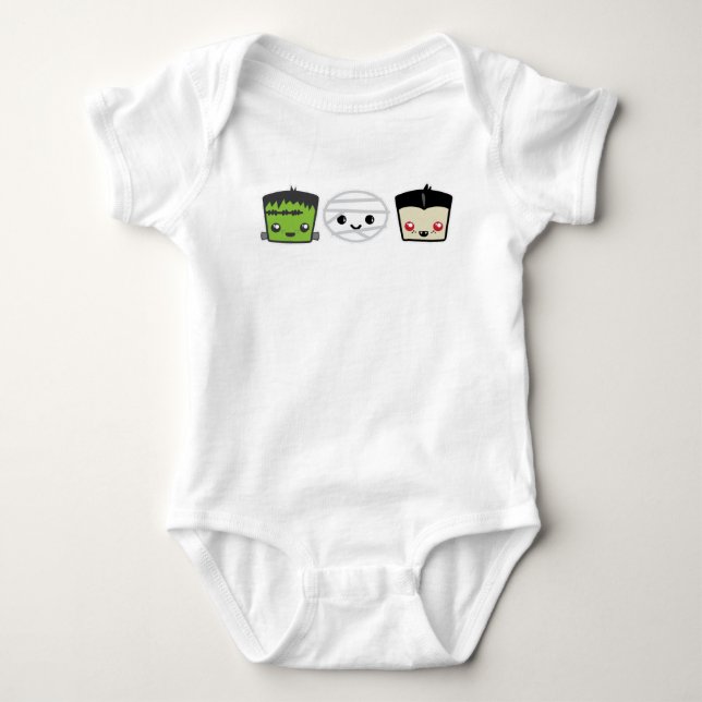 Kawaii Frankenstein Clothing Baby Bodysuit (Front)