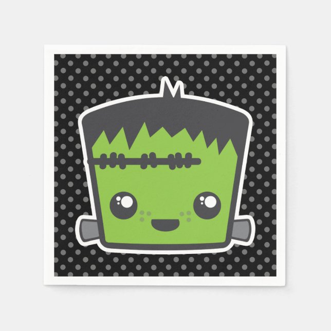Kawaii Frankenstein Napkins (Front)
