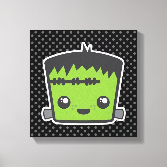Kawaii Frankenstein Wrapped Canvas (Front)