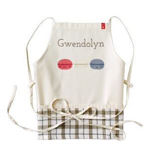 Kawaii French Flag colors Macarons Zazzle HEART Apron