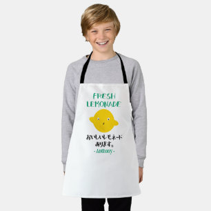 Kawaii Fresh Lemonade Funny Yellow Lemon Japanese Apron