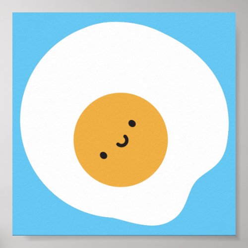 Kawaii Fried Egg Poster