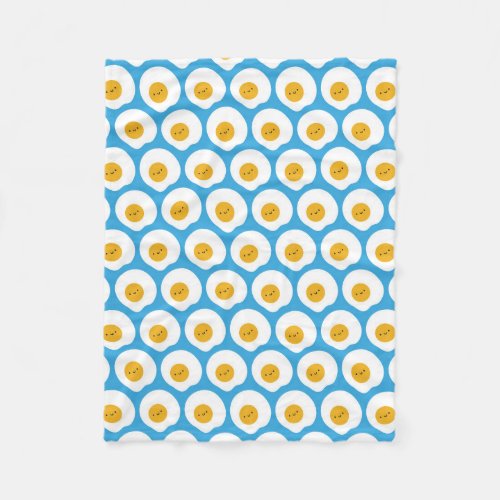 Kawaii Fried Eggs Fleece Blanket