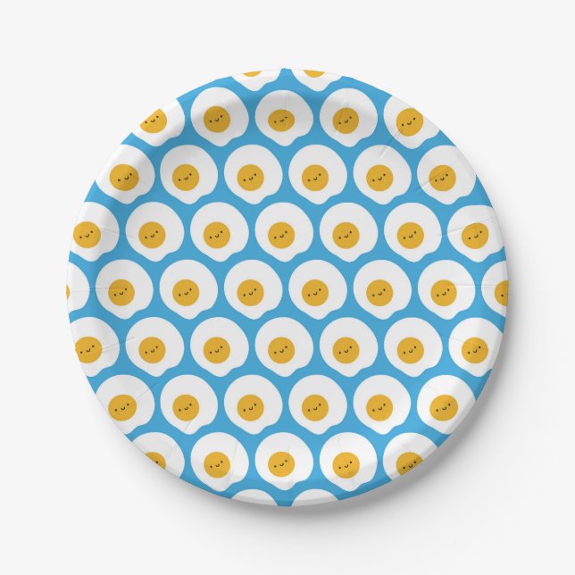 Kawaii Fried Eggs Paper Plates (Front)