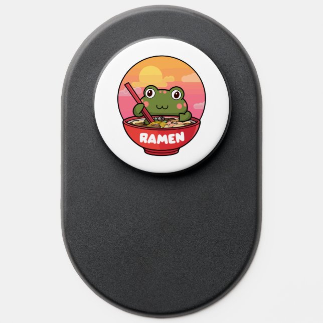 Kawaii frog eating ramen PopSocket (Popsocket)