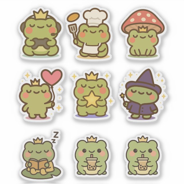 Kawaii Frog Sticke Sticker (Front)