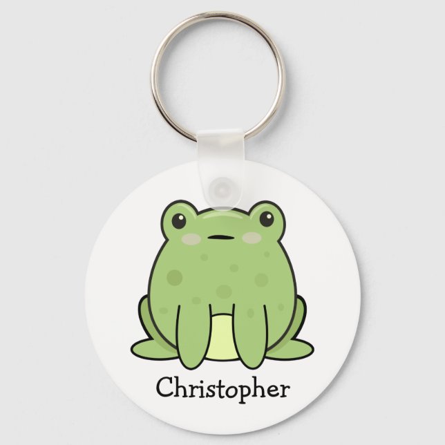 Kawaii Frog, Toad Personalized  Keychain (Front)