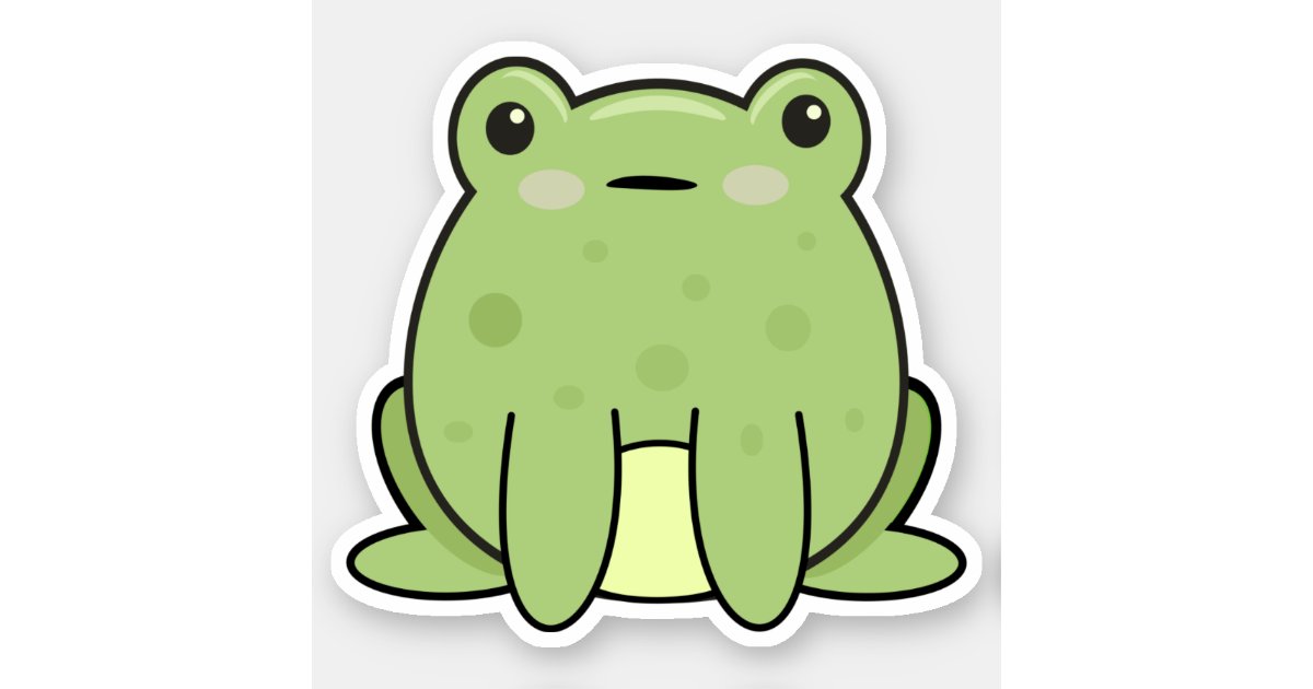 Cute Beach Frog Sticker Set