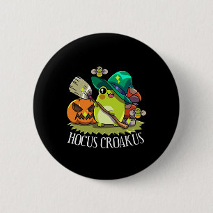 Kawaii Frog Witch Hat Cottagecore Aesthetic Hocus  Button