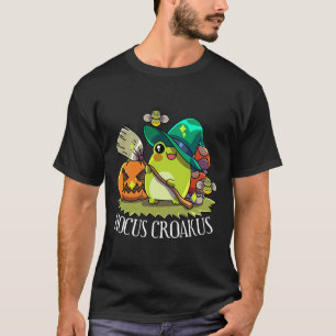 Kawaii Frog Witch Hat Cottagecore Aesthetic Hocus  T-Shirt