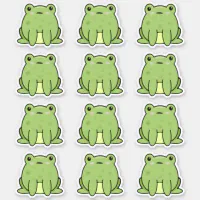 5 Pack of Cute New School Style Frog Stickers, Frog Stickers, Frog Lover,  Sticker Deal, Nature Lover, Sticker Lover, Sticker Packs, Green 