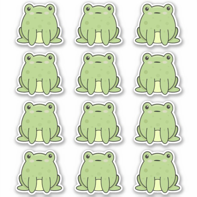 Kawaii Frogs Sticker (Front)