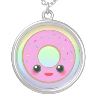 Kawaii Frosted Donut Sterling Silver Necklace