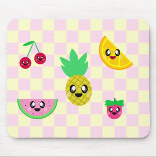 KAWAII FRUIT FACES SO VERY HAPPY DELICIOUS FLAVOR MOUSE PAD