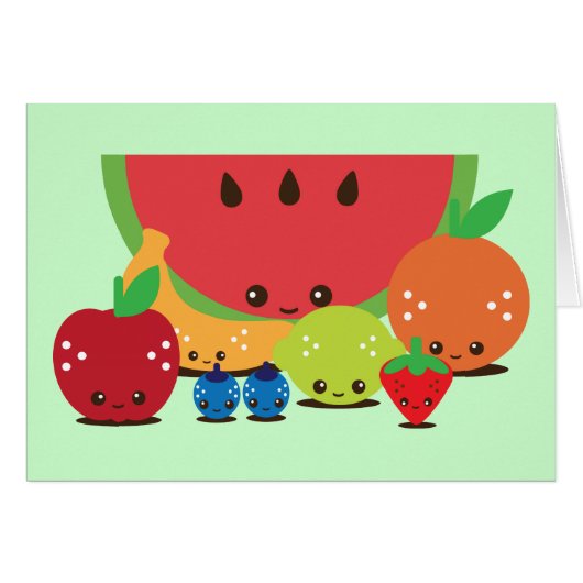 Kawaii Fruit Group Cards (Front Horizontal)