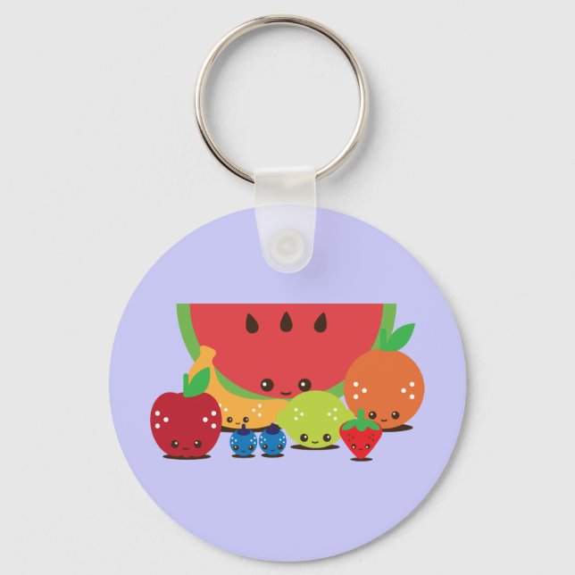 Kawaii Fruit Group Keychain (Front)