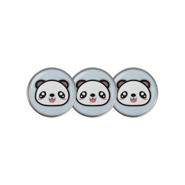 Kawaii, fun and funny panda golf ball marker (3 Up)