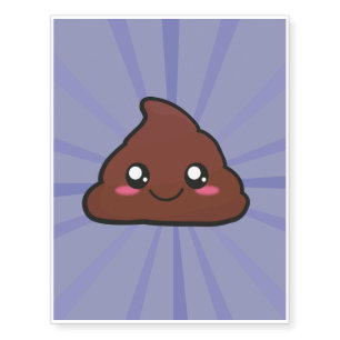 Kawaii, fun and funny poop tattoo