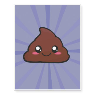 Kawaii, fun and funny poop tattoo