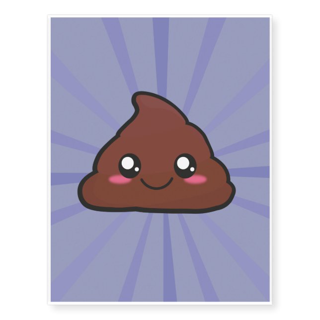 Kawaii, fun and funny poop tattoo (Front)