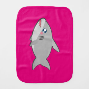 Kawaii, fun and funny sharky shark baby burp cloth
