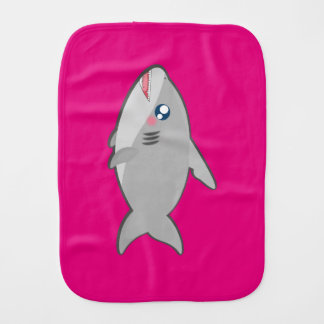 Kawaii, fun and funny sharky shark baby burp cloth