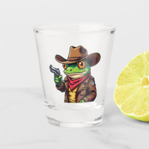Kawaii Funny Cowboy Western Frog Lovers Shot Glass