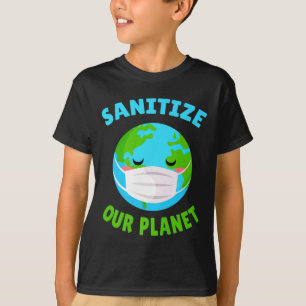 Kawaii Funny Mask Pro Environment Sanitize Earth D T-Shirt