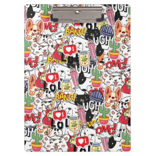 kawaii funny pet design - cute animal lover clipboard