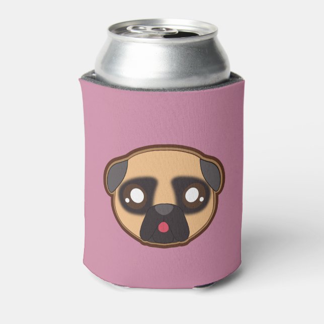 Kawaii funny pug bottle cooler (Can Back)