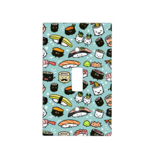 Kawaii Funny Sushi Characters Light Switch Cover