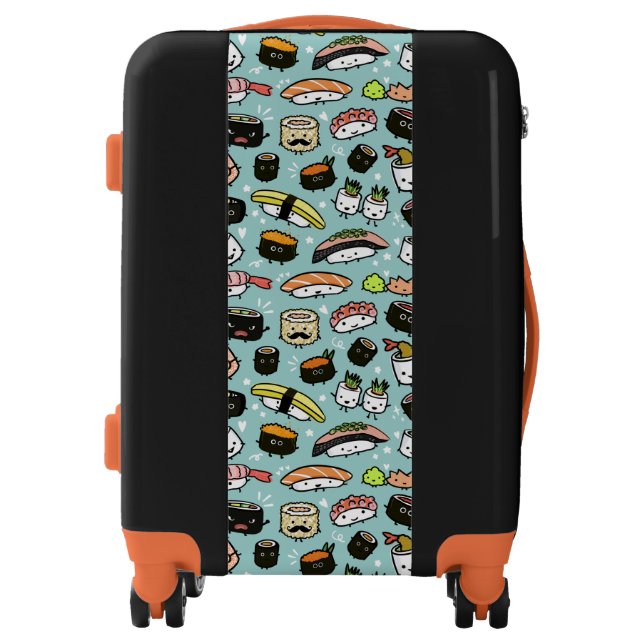 Kawaii Funny Sushi Characters Luggage (Front)