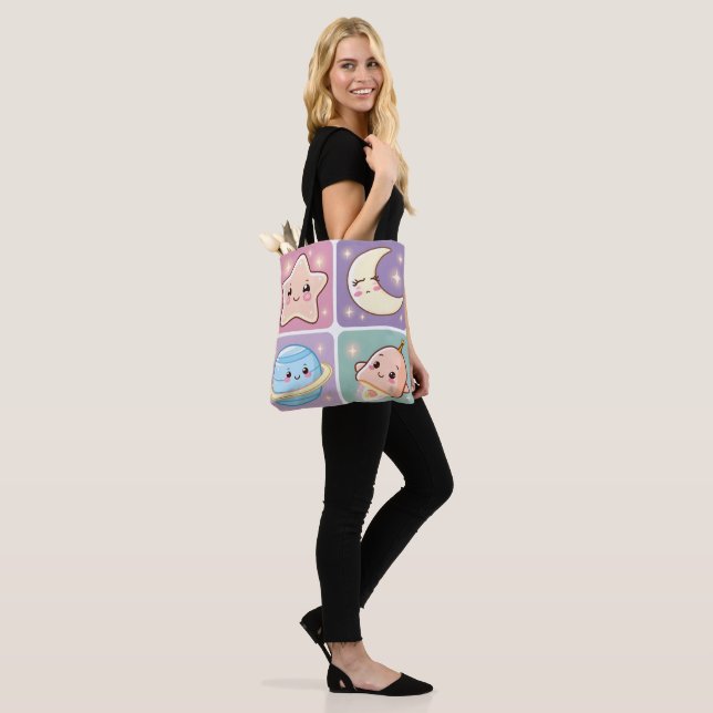 Kawaii Galaxy Friends Tote Bag (On Model)