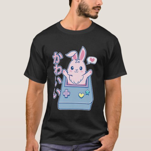 Kawaii Gamer Bunny Rabbit Pastel T_Shirt