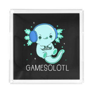 Kawaii Gamesolotl Axolotl Gamer Acrylic Tray