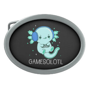 Kawaii Gamesolotl Axolotl Gamer Belt Buckle