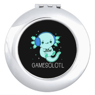Kawaii Gamesolotl Axolotl Gamer Compact Mirror