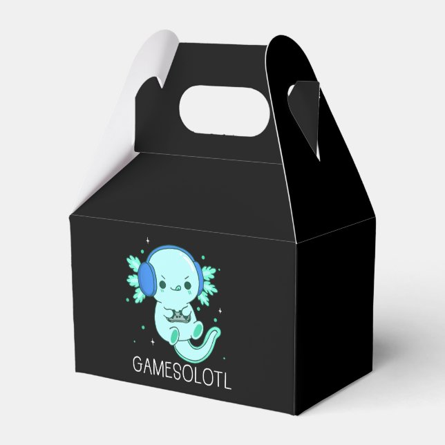 Kawaii Gamesolotl Axolotl Gamer Favor Boxes (Front Side)