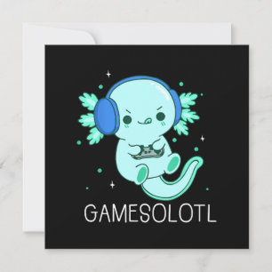 Kawaii Gamesolotl Axolotl Gamer Invitation
