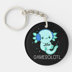 Kawaii Gamesolotl Axolotl Gamer Keychain