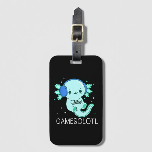 Kawaii Gamesolotl Axolotl Gamer Luggage Tag