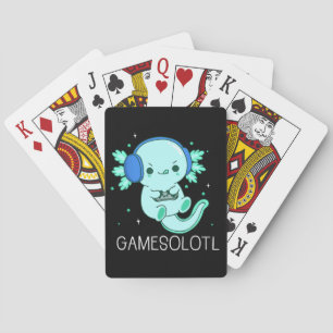 Kawaii Gamesolotl Axolotl Gamer Poker Cards