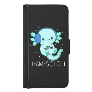 Kawaii Gamesolotl Axolotl Gamer Samsung Galaxy S5 Wallet Case