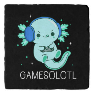 Kawaii Gamesolotl Axolotl Gamer Trivet